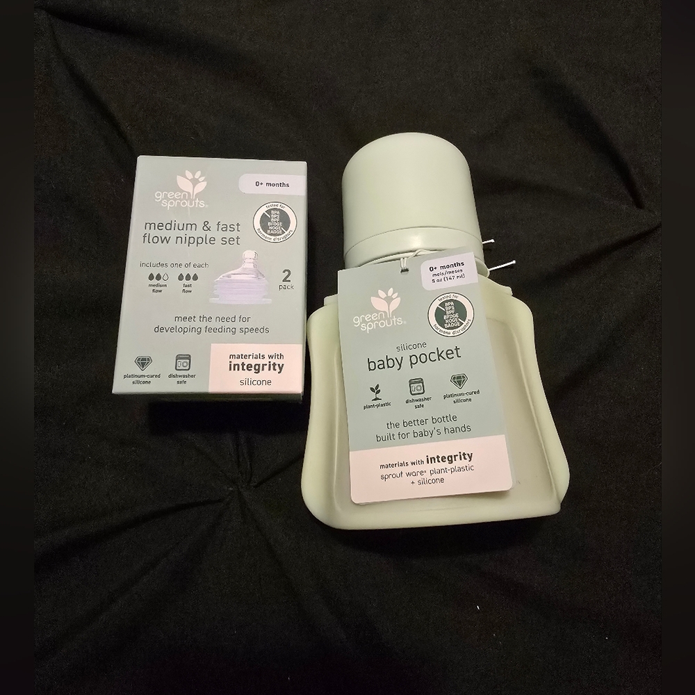 Gentle Flow Silicone Baby Bottle - Soft Green - Picture 3 of 6
